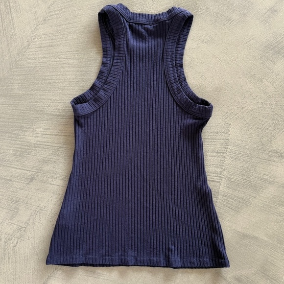Trina Turk Navy Blue Ribbed Continental Tank Top {S} - Picture 10 of 10